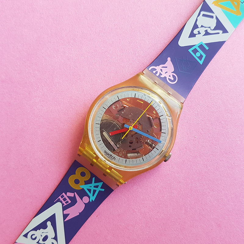 Vintage 1985 JELLY FISH GK100 Swatch Watch | Jelly in Jelly Swatch