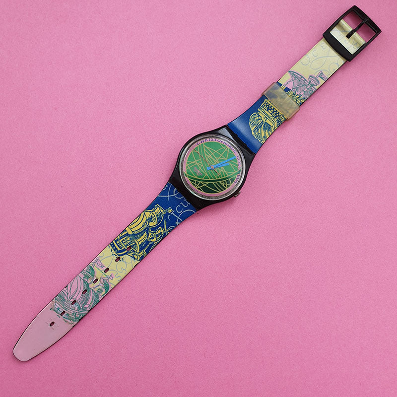 Swatch The Globe watch Vintage Swatch GB137 THE GLOBE Watch | Christopher Columbus  main image 2