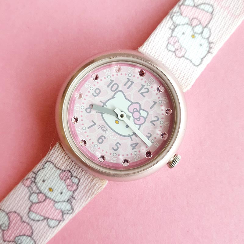 Vintage Flik Flak Hello Kitty Angel FLN028 Watch for Women