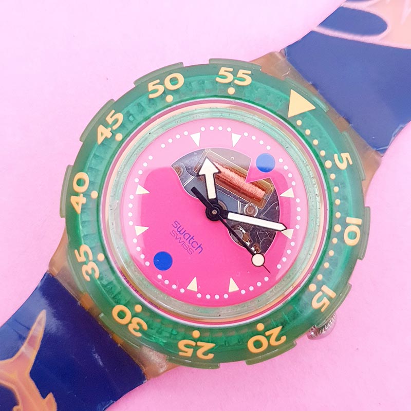 Swatch Watch - SDN101 - HAPPY FISH 1991 Swatch Scuba 200 Happy Fish SDN101 - Etsy main image 4