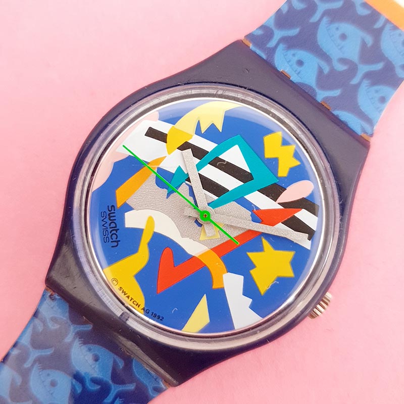 Vintage Swatch SILVER PATCH GN132 Watch for Her | 90s Colorful