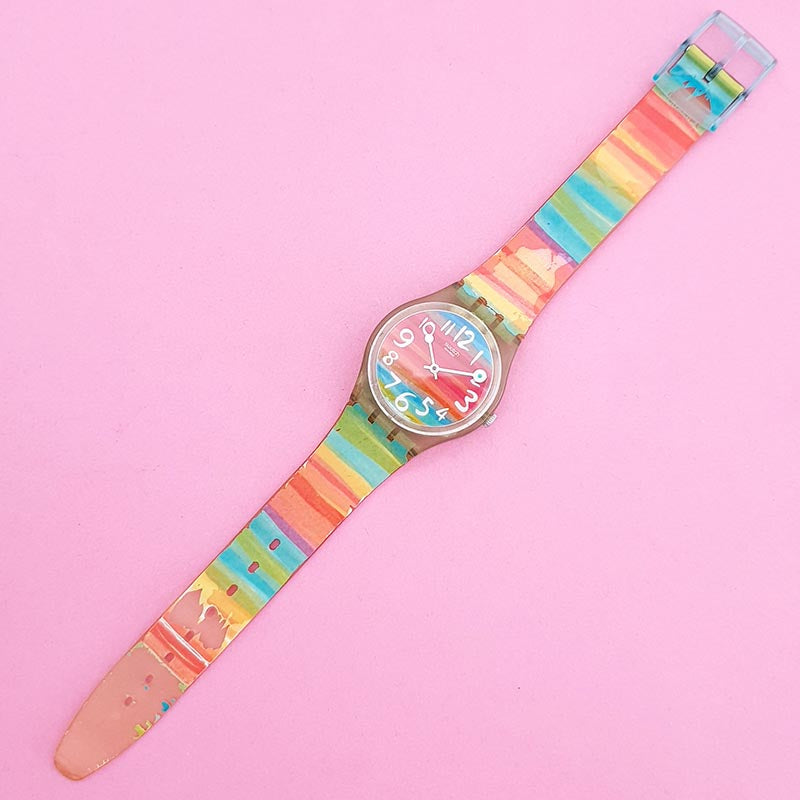 Vintage Swatch COLOR THE SKY GS124 Watch for Her Swiss Quartz