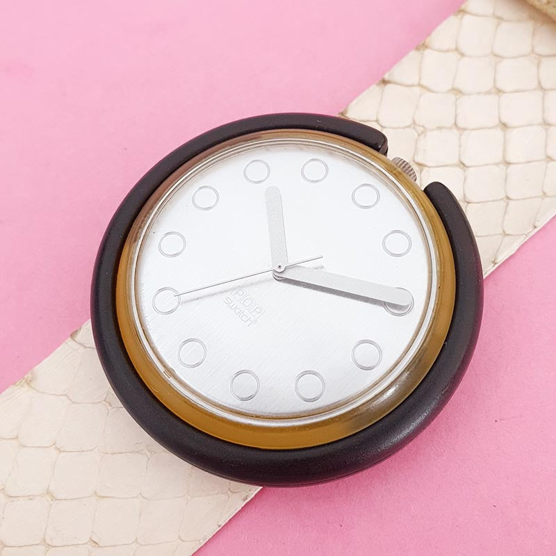 Swatch Watch POP - PWBK129 - SILVERSILK 1990 Swatch PWBK129 SILVERSILK Watch | RARE Vintage Swatch  main image 4