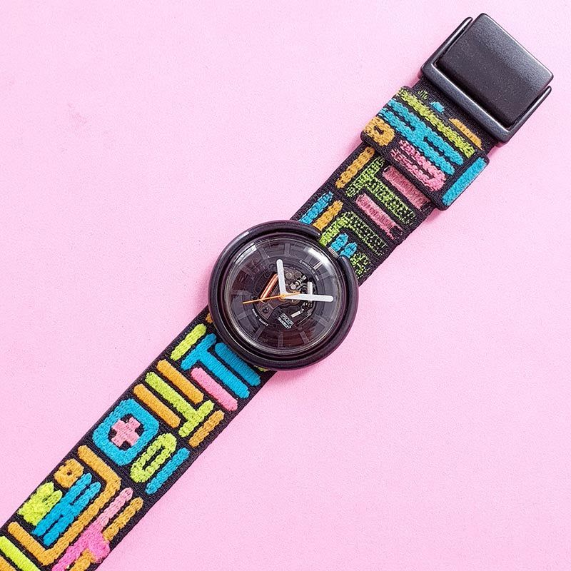Vintage Pop Swatch RED LIGHTS BB108 Watch for Women | RARE 80s