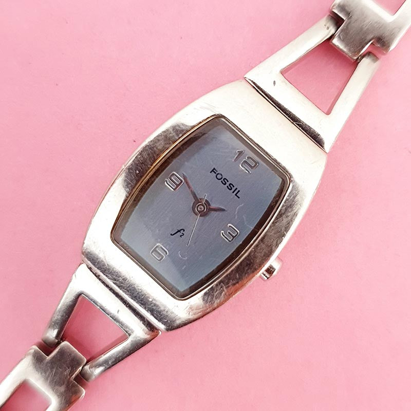 Vintage Light Blue-dial F2 Fossil Women's Watch Silver-tone