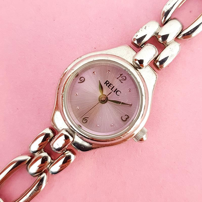 Fossil ladies pink dial silver tone bracelet watch NEW BATTERY Fossil Charm Bracelet Watch Women Silver Tone Butterfly Pink  main image 4
