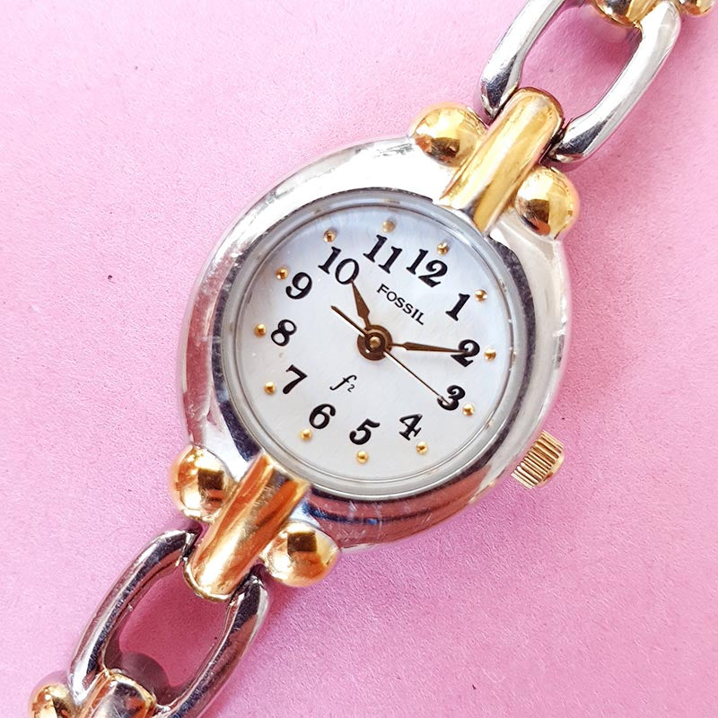 Pre-owned Two-tone Luxurious Fossil Watch for Her