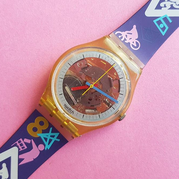 Vintage 1985 JELLY FISH GK100 Swatch Watch | Jelly in Jelly Swatch - Watches for Women Brands