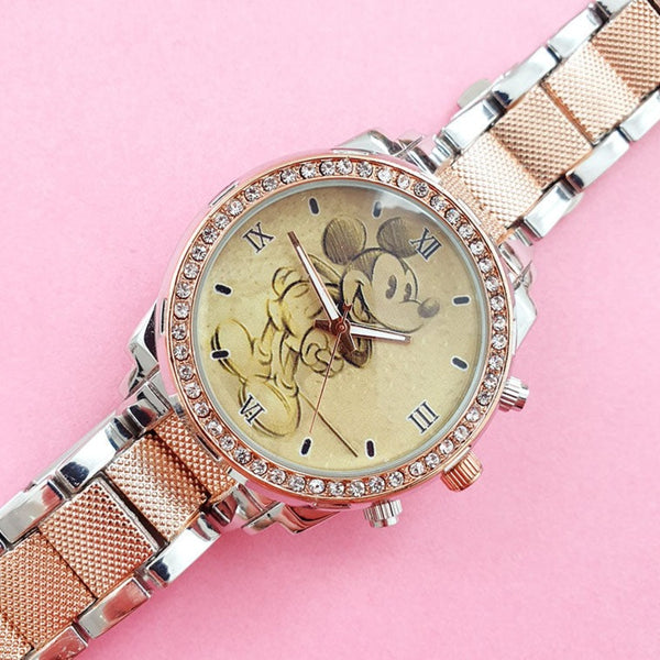 Vintage Two-tone Mickey Mouse Watch for Women | Disneyland Watch - Watches for Women Brands