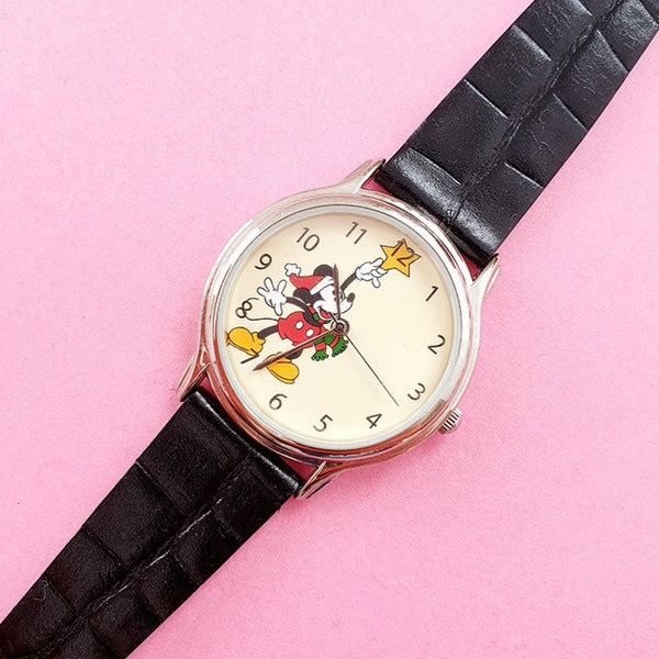 Vintage Silver-tone Mickey Mouse Watch for Women | Christmas Edition - Watches for Women Brands