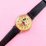 Vintage Gold-tone Mickey Mouse Lorus V802 0090 RO Watch for Women | Retro Disney Watch