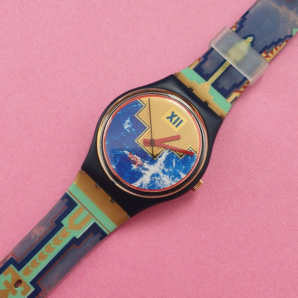 Vintage Swatch BLUE FLAMINGO GN114 Watch for Women | 90s Retro Watch - Watches for Women Brands
