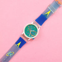 Vintage White Guess Women's Watch with Colorful Blue Dial & Strap - Watches for Women Brands