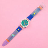 Vintage White Guess Women's Watch with Colorful Blue Dial & Strap - Watches for Women Brands