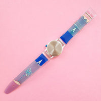 Vintage White Guess Women's Watch with Colorful Blue Dial & Strap - Watches for Women Brands