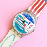 Vintage Swatch ATLANTA LAURELS GZ145 Watch for Her | 90s Watch for Her