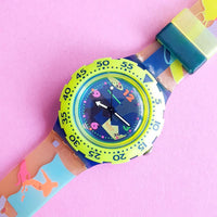 Vintage Swatch Scuba 200 Over The Wave SDN105 Watch for Women | 90s Scuba Swatch - Watches for Women Brands