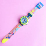 Vintage Swatch Scuba 200 Over The Wave SDN105 Watch for Women | 90s Scuba Swatch - Watches for Women Brands