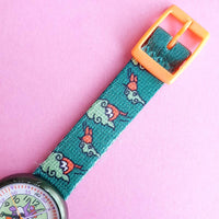 Vintage Flik Flak Green & Orange Watch for Women | 90s Flik Flak Swatch