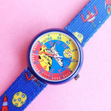 Vintage Flik Flak Blue Spaceship Watch for Women | 90s Flik Flak Watch