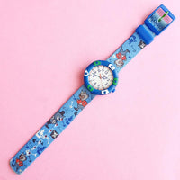 Vintage Flik Flak Blue Pirate Cats Watch for Women | Fun Swiss Watch