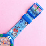 Vintage Flik Flak Blue Pirate Cats Watch for Women | Fun Swiss Watch