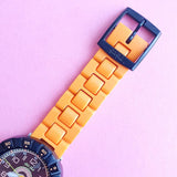 Vintage Flik Flak Black and Orange ZFCS021 Watch for Women | Fun Swiss Watch