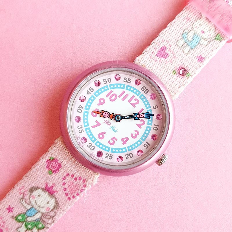 Vintage Flik Flak Pink Heart Fairy Watch for Women Watches for Women Brands