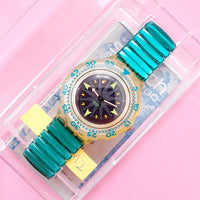 Vintage Swatch Scuba MINT DROPS SDK108 Watch for Women | Colorful Swatch Scuba