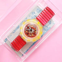 Vintage Swatch RED MARINE SDK114 Watch for Women with Box | Scuba Swatch