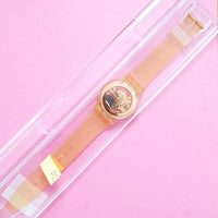 Vintage Swatch GOLDEN JELLY GZ115 Watch for Women with Box | Elegant 90s Swatch Watch