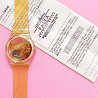 Vintage Swatch GOLDEN JELLY GZ115 Watch for Women with Box | 90s Watch for Her