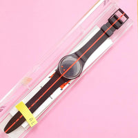 Vintage 90s Swatch 360 ROUGE SUR BLACKOUT GZ119 Watch for Women with Box