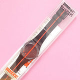 Vintage 90s Swatch 360 ROUGE SUR BLACKOUT GZ119 Watch for Women with Box