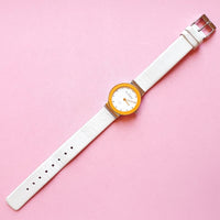Vintage SIlver-tone Skagen Watch with Orange Details for Women | RARE Danish Watch