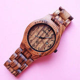 Vintage Brown Bewell Wood Watch for Women | Sleek Wooden Watch