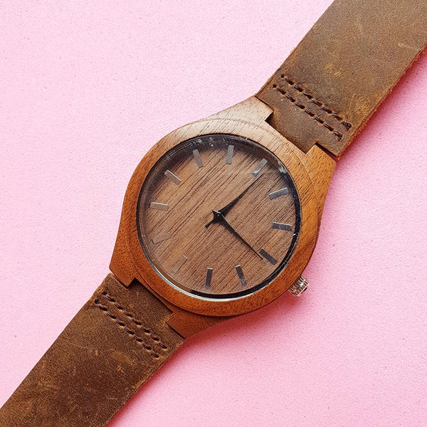 Vintage Dark Brown Wood Watch for Women | Wooden Watch for Her