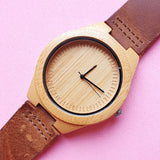 Vintage Two-tone Brown Wood Watch for Women | Large Wooden Watch