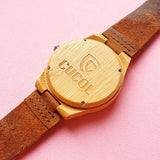 Vintage Two-tone Brown Wood Watch for Women | Large Wooden Watch