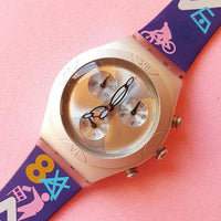 Vintage Swatch Irony Chrono ARCTIC DREAM YMS1004 Women's Watch | Swiss Colorful Wristwatch