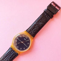 Vintage Black Swatch GK716 Women's Watch | Cool 90s Swatch Watch