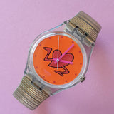 Vintage Swatch POUNDING HEART GK237 Watch for Women | 90s Swatch Watches