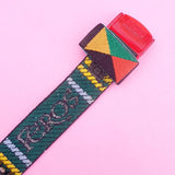 Vintage Pop Swatch BLACKTOP PWB152 Watch for Women | Fun 90s Swatch