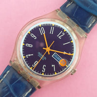 Swatch BLUE LACQUER GK713 Watch for Her | Vintage Swatch Gent