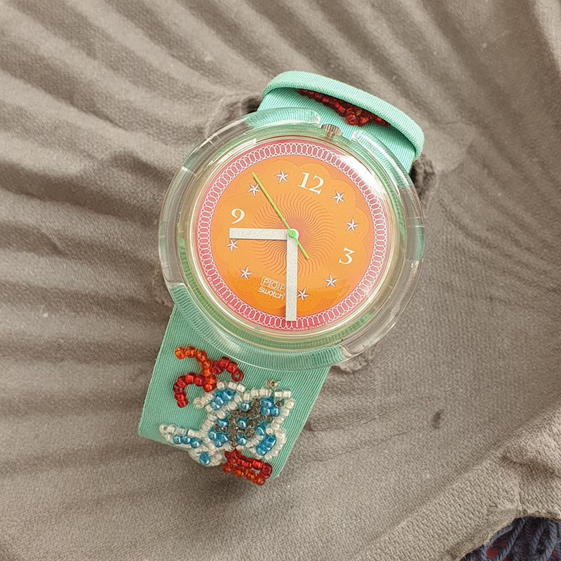 PWZ106！1993年 Swatch SOUPE DE POISSON Swatch Soupe De Poisson PWZ106 1993 Pop 39mm Textile Over