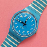 Vintage Swatch STRIPED RISE-UP GS138I Watch for Her | Swiss Quartz Watch