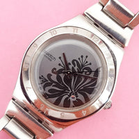 Vintage Swatch Irony BLACK FLOWER YLS146 Women's Watch | Elegant Watch for Her