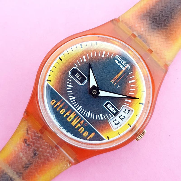 Vintage Swatch AFTERBURNER GF701 Women's Watch | Rare Date Swatch