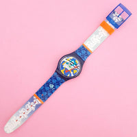 Vintage Swatch SILVER PATCH GN132 Watch for Her | 90s Colorful Swatch