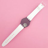 Vintage Swatch PURPLE-AND-WHITE GV122 Watch for Her | Classic Swatch for Her